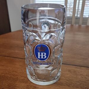 Clear Dimpled Oktoberfest Beer Mug Stein Hofbrauhaus
